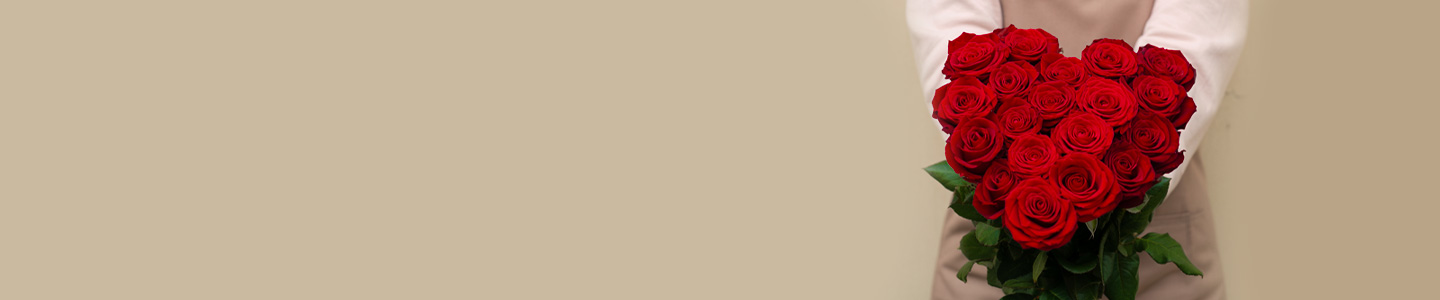 Boeket rozen in hartvorm