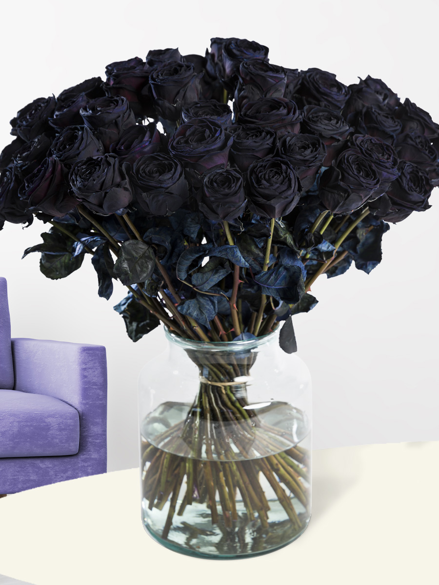 50 zwarte rozen afbeelding