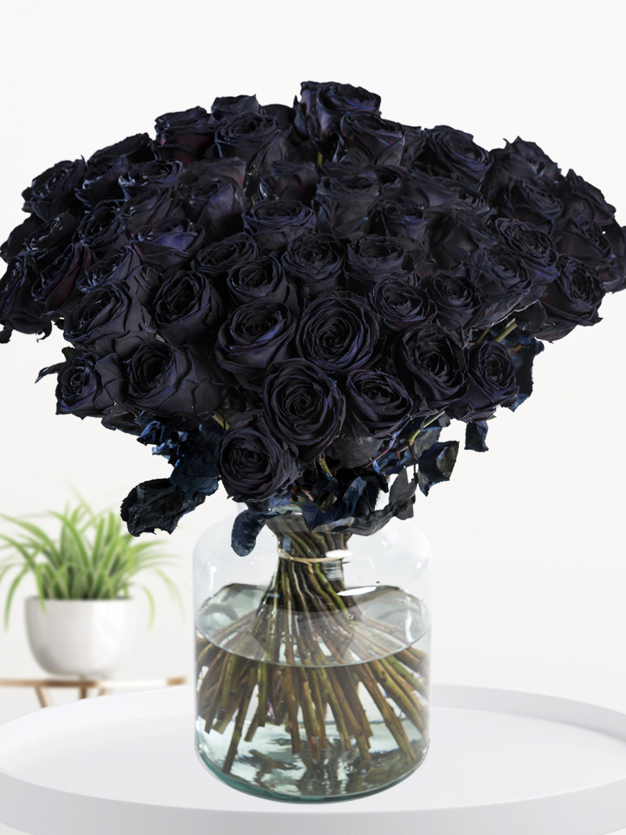 50 zwarte rozen - XL rozen afbeelding