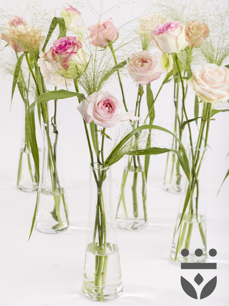 6 pastel plus tafelstukjes, inclusief vaasjes - Platinum | Hoog afbeelding