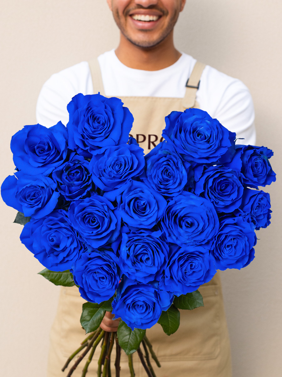 Surprose Boeket blauwe rozen in hartvorm