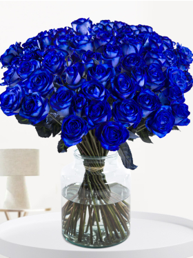 50 blauwe rozen
