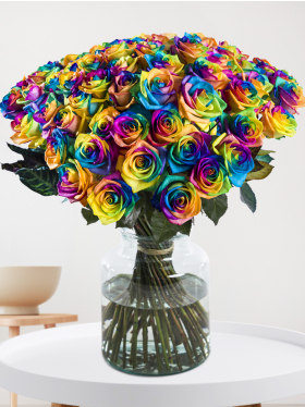 50 regenboog rozen
