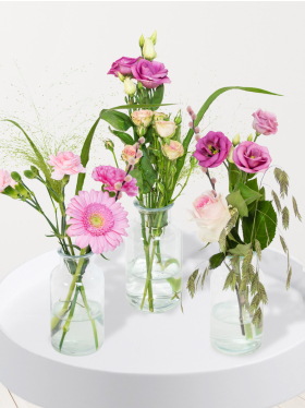 DIY set tafelstukjes roze