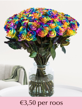 50 t/m 99 regenboog rozen