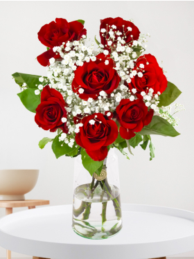 Rood geluksboeket - 7 rozen - EverRed