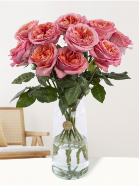 10 roze rozen uit Ecuador
