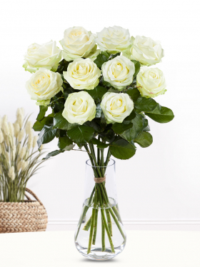 10 witte rozen - Avalanche