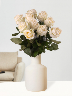 10 witte waxrozen