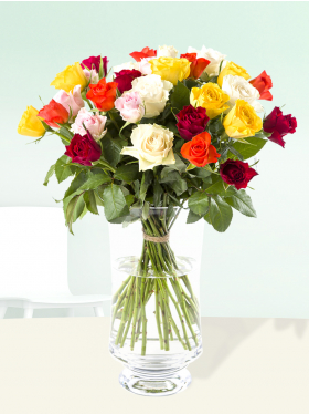 30 kleurrijke rozen