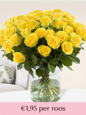 Kies je aantal gele rozen - 10 t/m 99 rozen