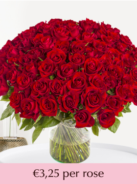 Kies je aantal rode rozen 100-499 - Valentijnsdag