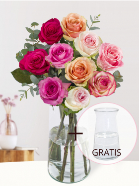 Rozenboeket Lisa + gratis glasvaas