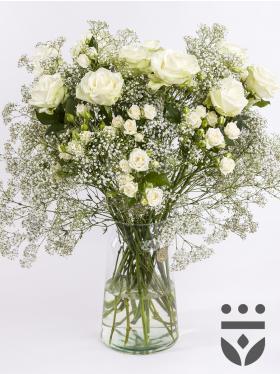 Wit centerpiece - Zilver | Large