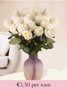 Witte waxrozen - Kies je aantal - 10 t/m 99 rozen