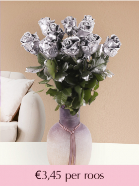 Zilverkleurige waxrozen - Kies je aantal - 10 t/m 99 rozen