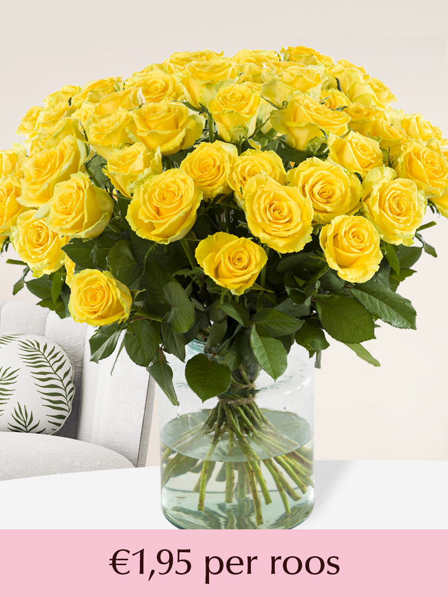 Gele rozen - Kies je aantal - 10 t/m 99 rozen