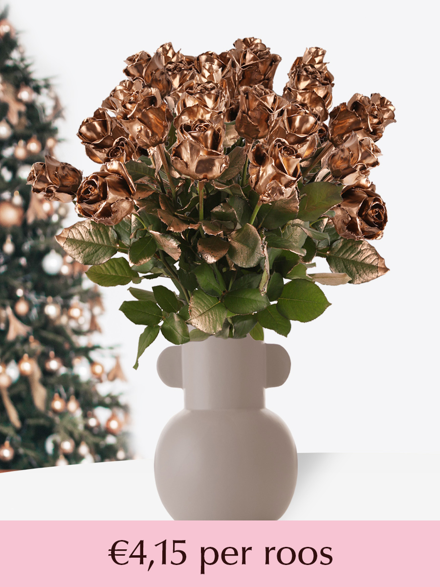 Goudkleurige waxrozen - Kies je aantal - 10 t/m 99 rozen afbeelding