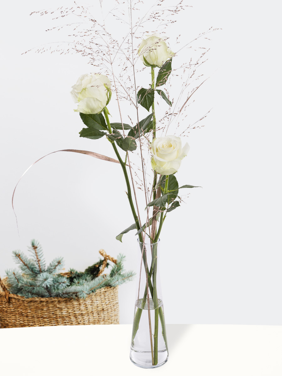 Kerstarrangement wit-goud | Inclusief vaasje afbeelding