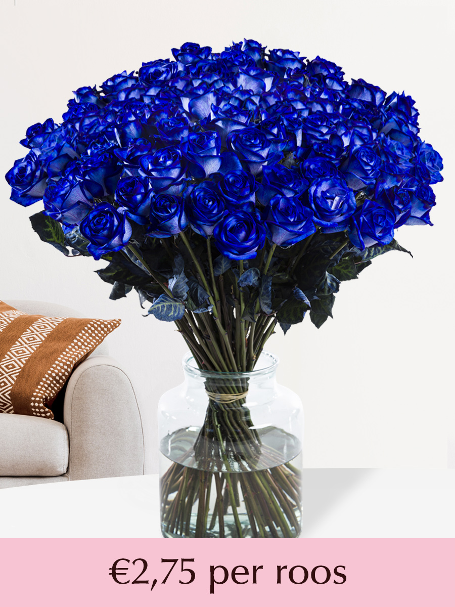 100 t/m 500 blauwe rozen