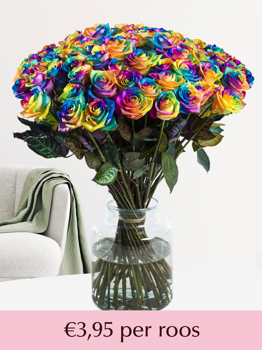 50 t/m 99 regenboog rozen