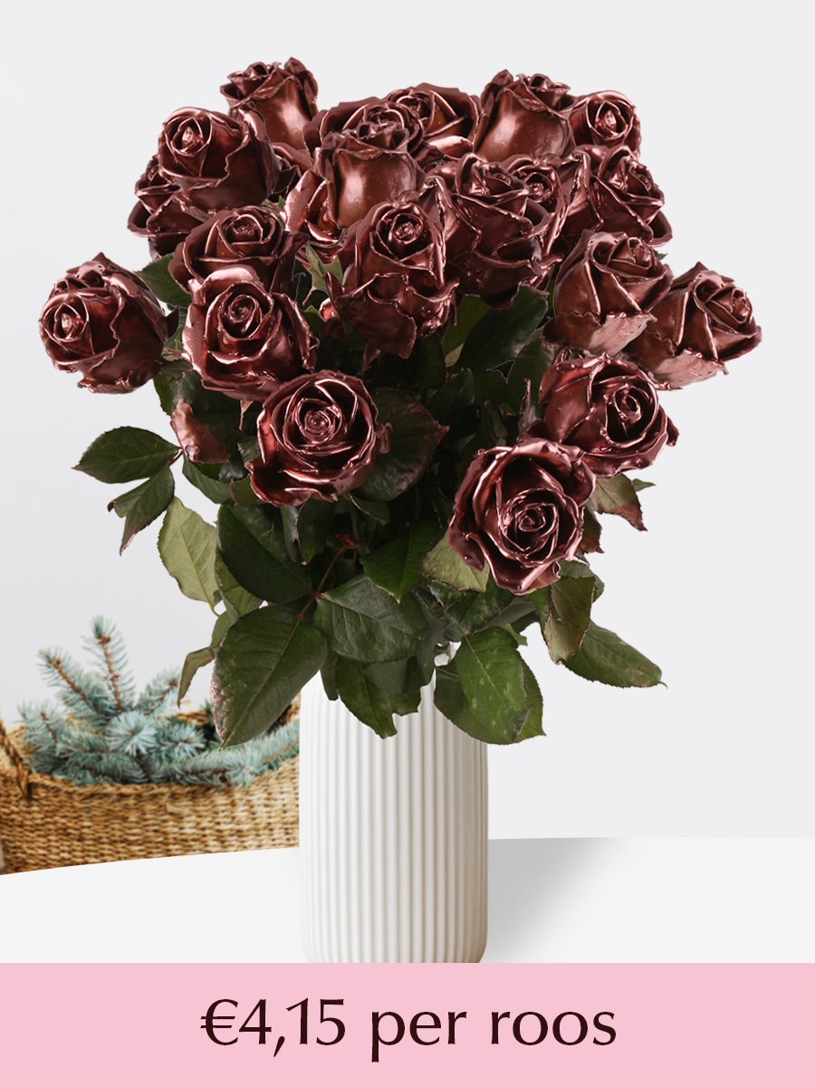 Koperkleurige waxrozen - Kies je aantal - 10 t/m 99 rozen afbeelding