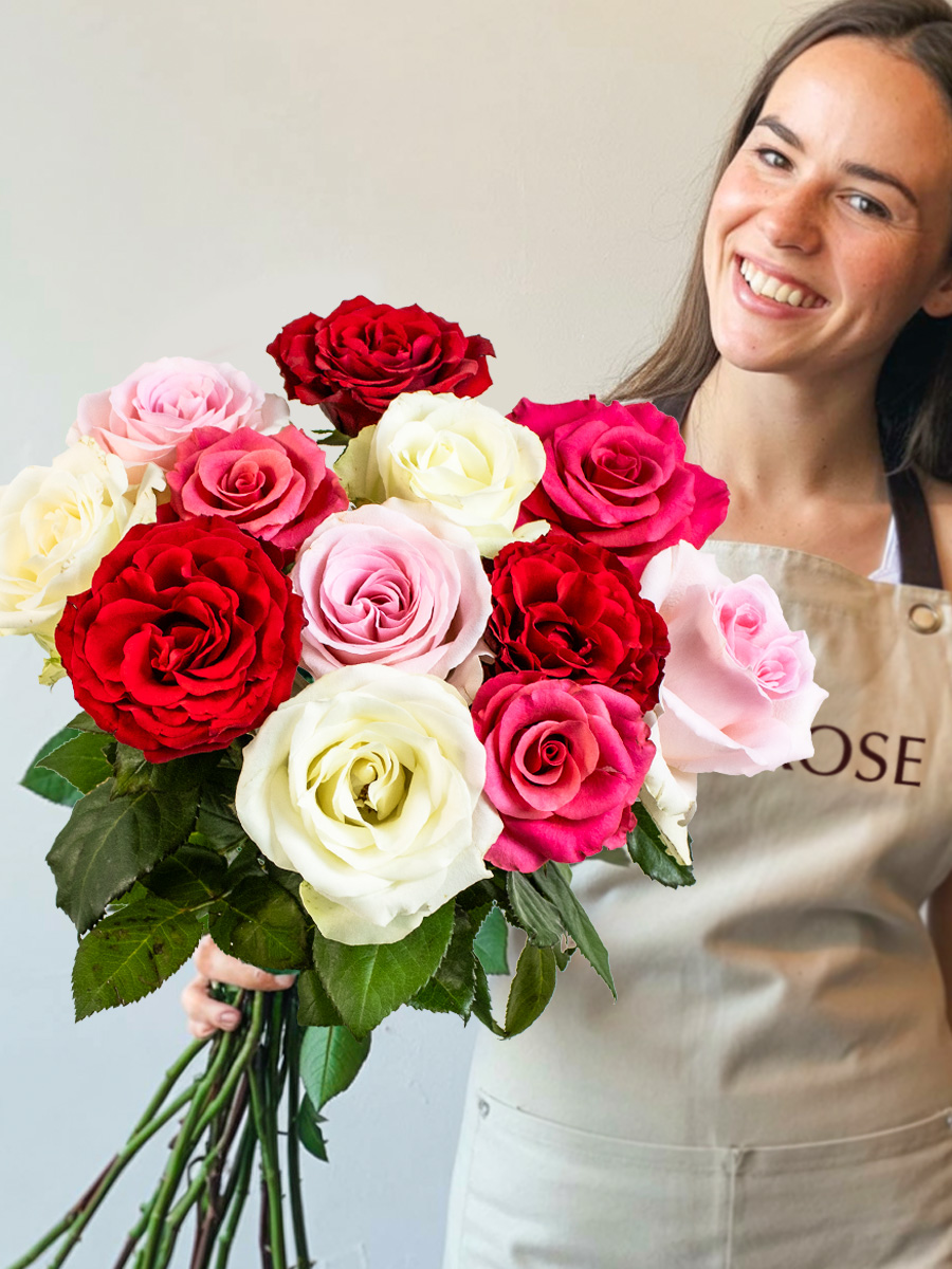 Rozenboeket liefdevolle passie afbeelding 1