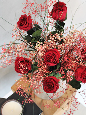 Bordeauxrood long life boeket