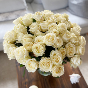 Boeket witte rozen Boeket witte rozen