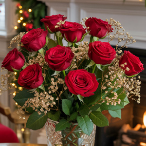 Rood kerstboeket Rood kerstboeket