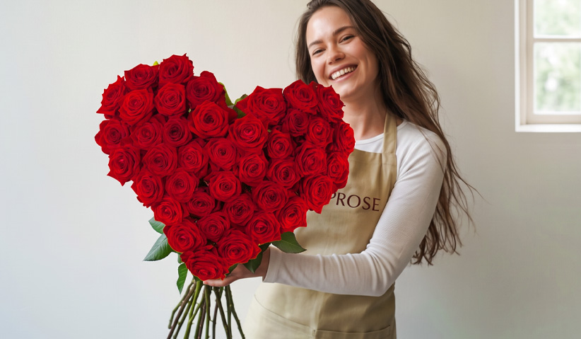 Rozen in hartvorm