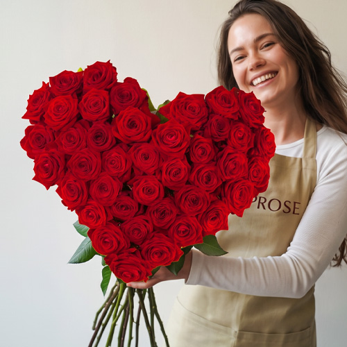 Rozen in hartvorm